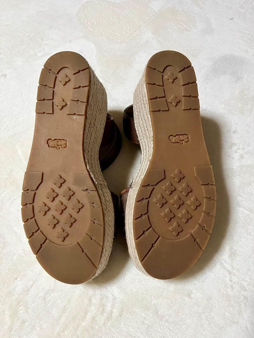 美品❤COACH コーチ エスパドリーユ 24cmサンダル ウェッジソール 箱