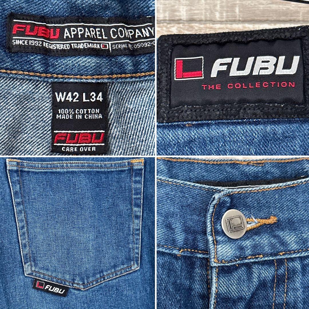 FUBUフブバギーデニムジーンズストリートw42極太b系y2k古着ヒップホップ