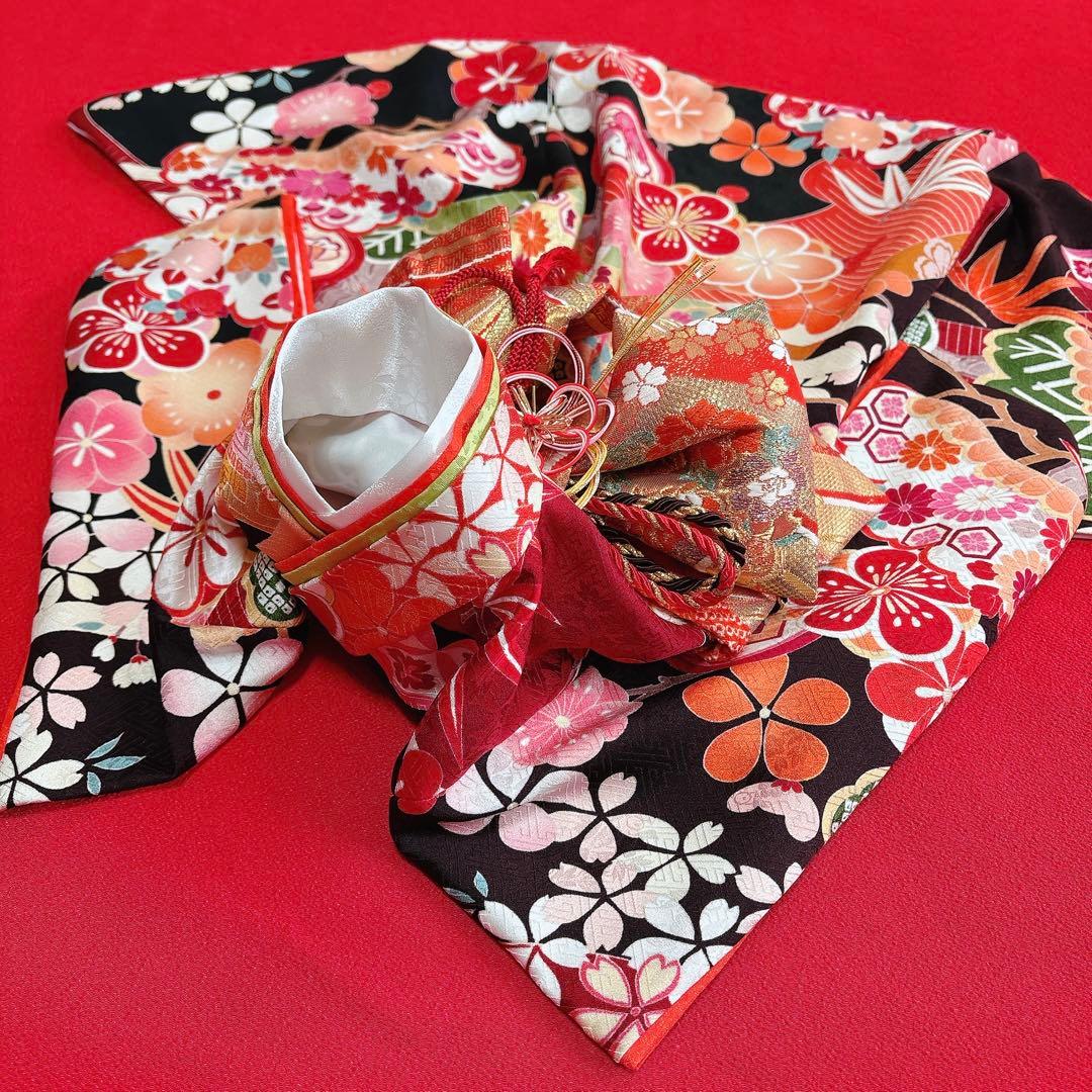 即納✨犬の着物 犬用本格大振袖 M お引き摺り 古典柄 正絹 松竹梅 犬服