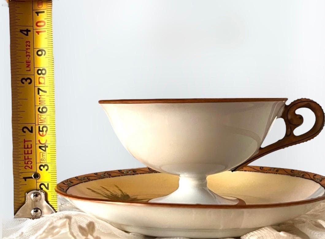 【オールドノリタケ】アンティーク！メープルリーフ刻印！手描き風景C&S1️⃣