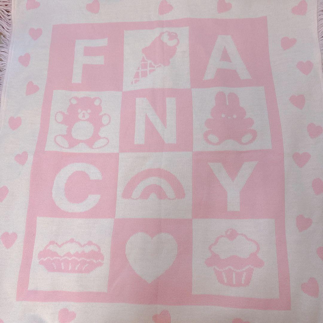 ファンシーアラモード うさぎ くま ピンク ニット ブランケット