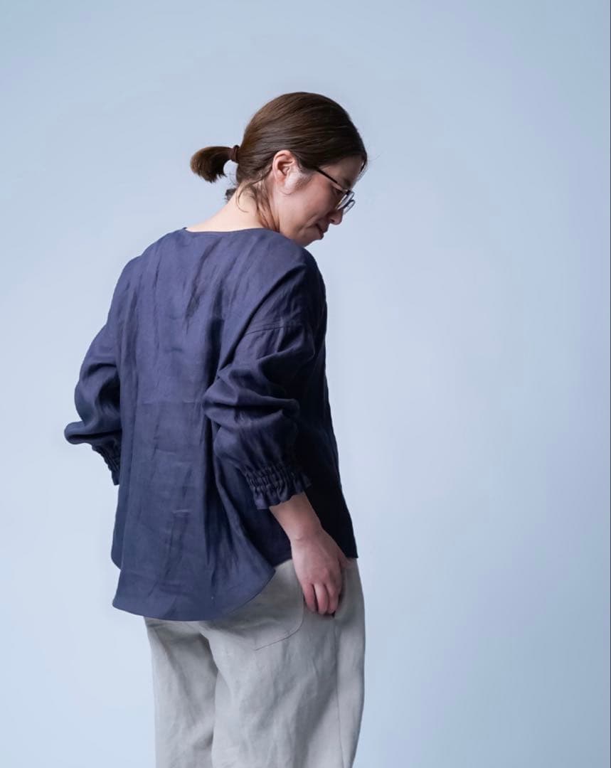 wafu 【プレミアム】やみつきになる快適さ。袖くしゅリネントップス