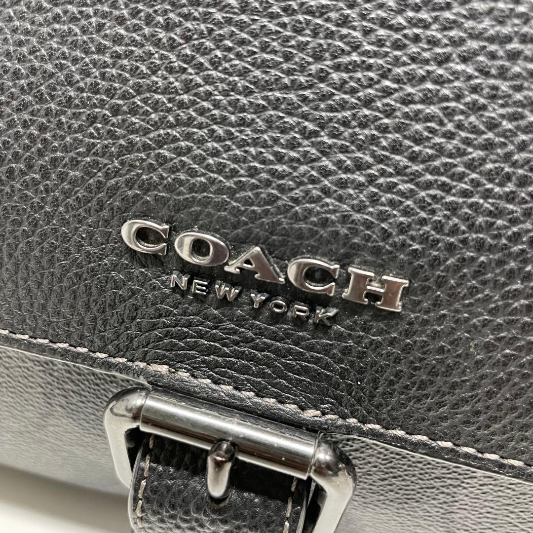 よ*ー様 COACH ブラック レザー ショルダーバッグ