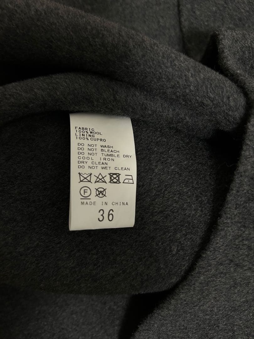 C*i様 ハミルトンリバークルーネックコート36グレー FRAMeWORKフレー