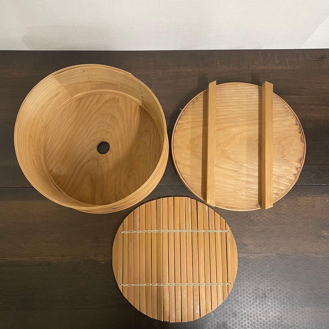 【12月限定】餅つき 蒸し器 和せいろ3段羽釜セット 木製昭和レトロお正月古民家