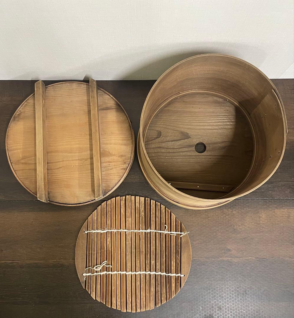 【12月限定】餅つき 蒸し器 和せいろ3段羽釜セット 木製昭和レトロお正月古民家