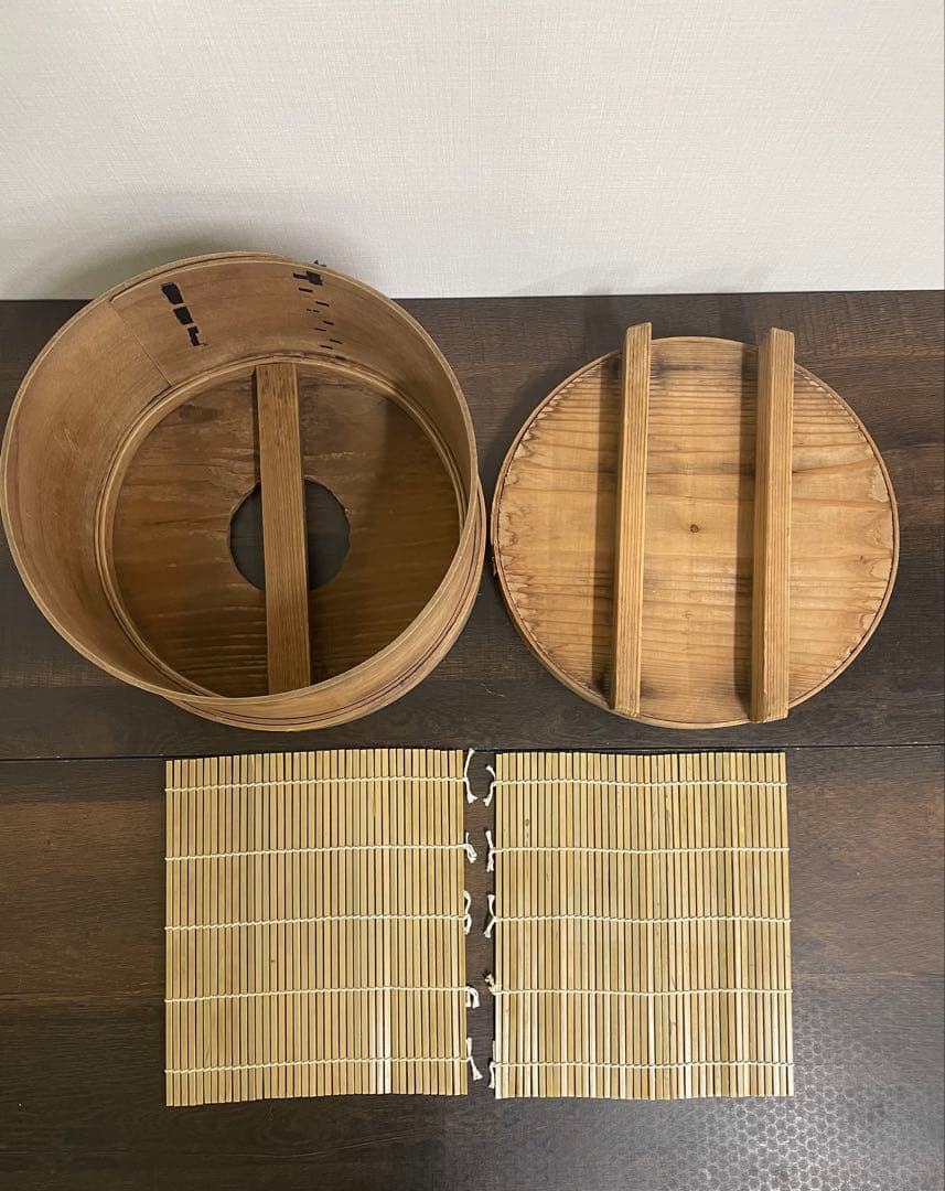 【12月限定】餅つき 蒸し器 和せいろ3段羽釜セット 木製昭和レトロお正月古民家