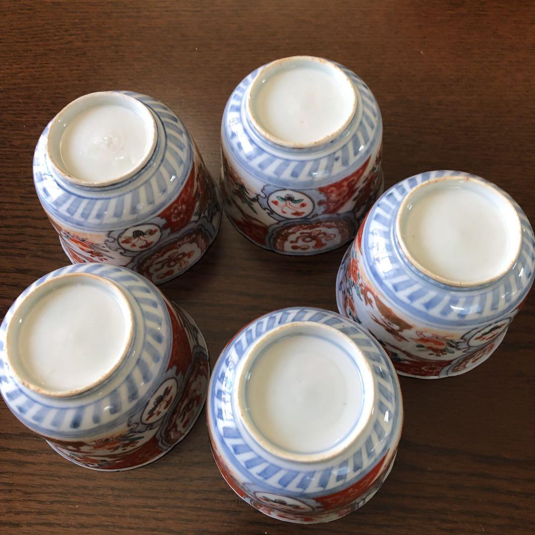 骨董☆色絵古伊万里金彩向付☆5客☆