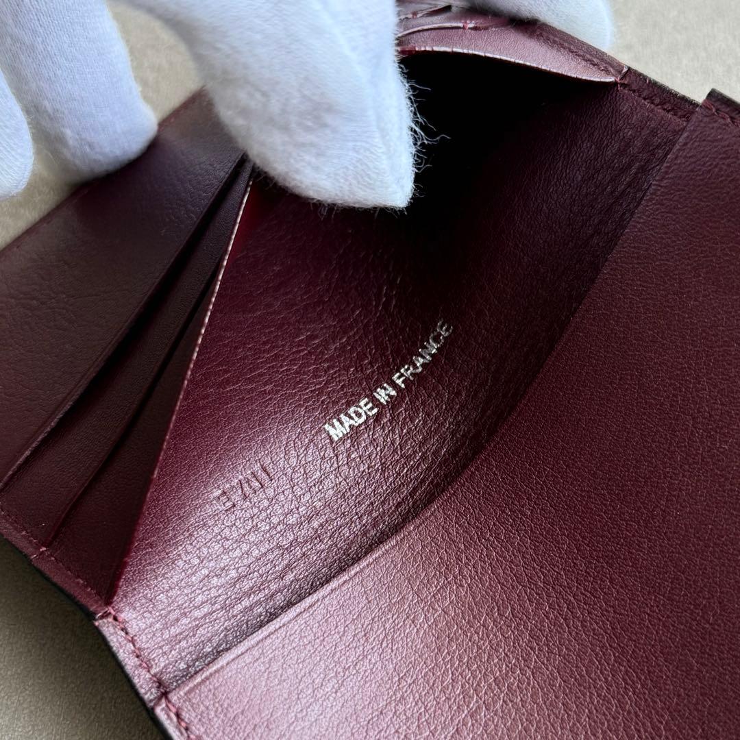 Cartier マストドゥ カーフスキン 名刺入れ カードケース 黒 ボルドー