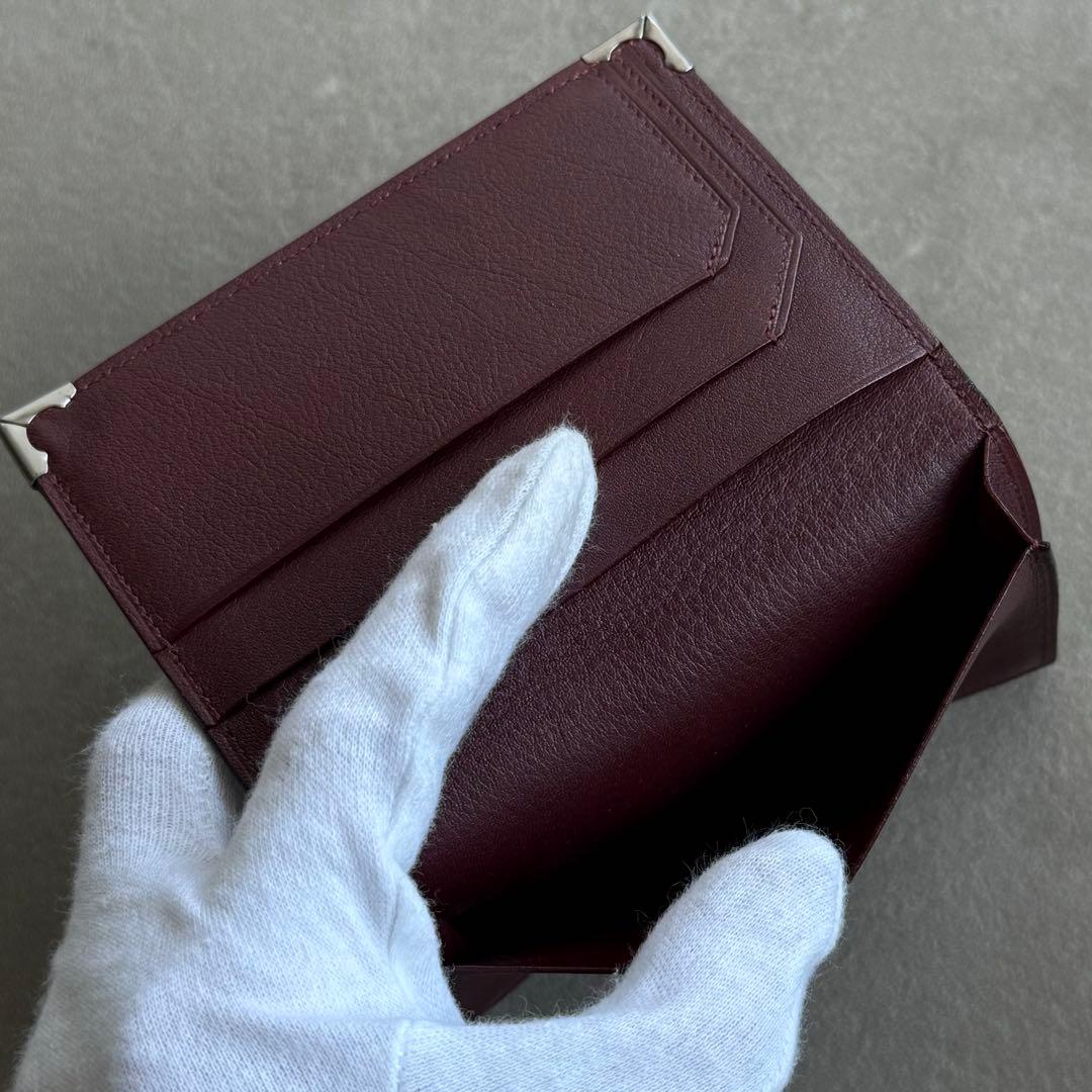 Cartier マストドゥ カーフスキン 名刺入れ カードケース 黒 ボルドー