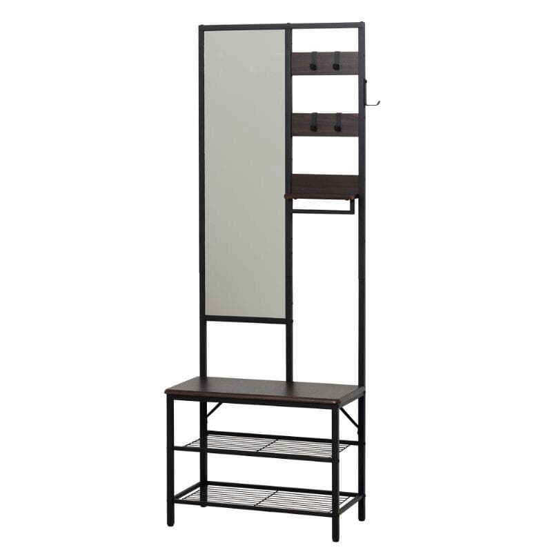 多機能　ハンガーラック　ミラー付　ハンガー　小物ラック