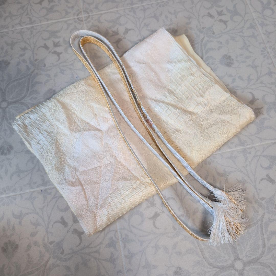 訪問着　フルセット　着物　正絹　汕頭刺繍　金銀　祝い事　花　O9