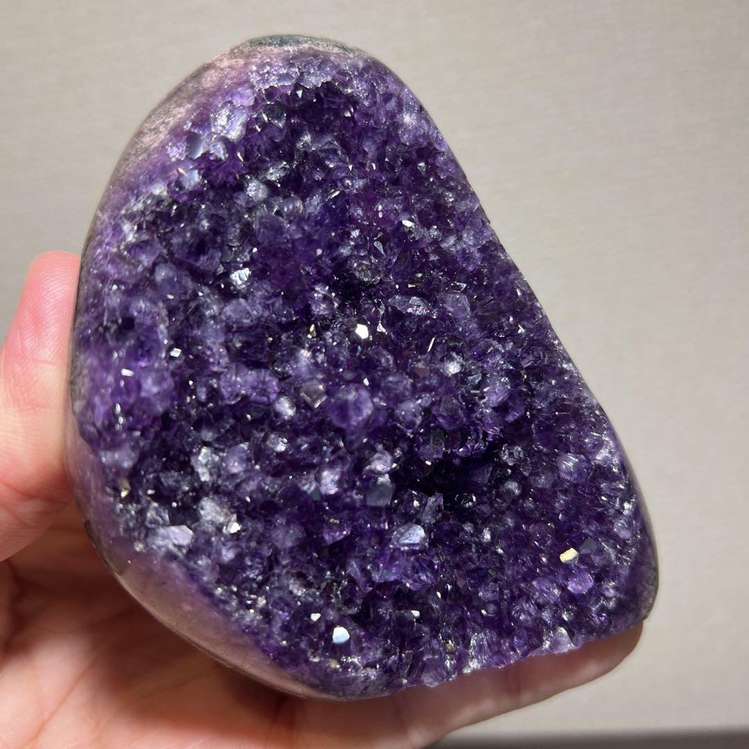 高品質　アメジストドームミニクラスター　希少品　台座込　送料無料