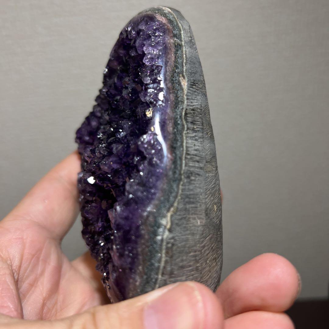 高品質　アメジストドームミニクラスター　希少品　台座込　送料無料