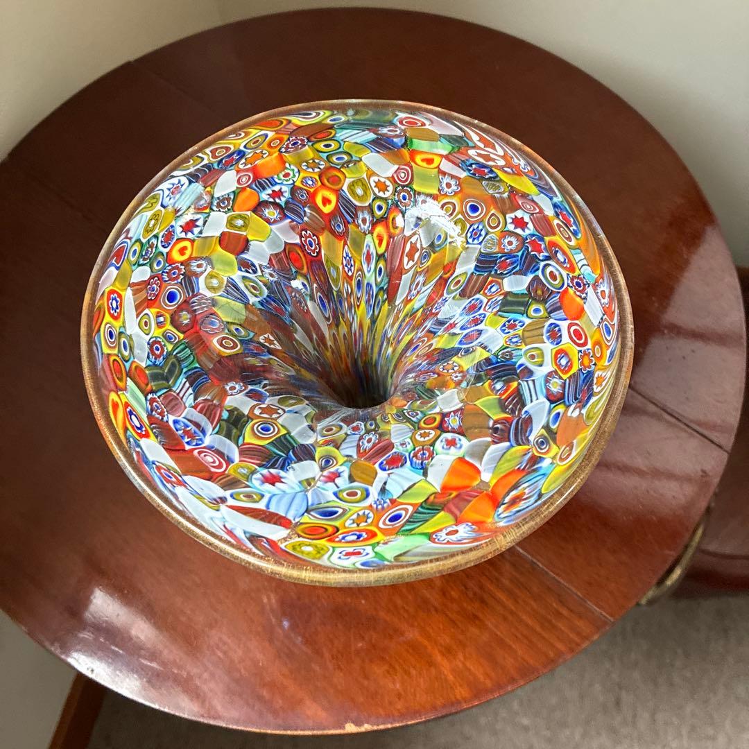 ミルフィオリ ムラーノ島の伝統ガラス　そのままお飾り、花瓶にも