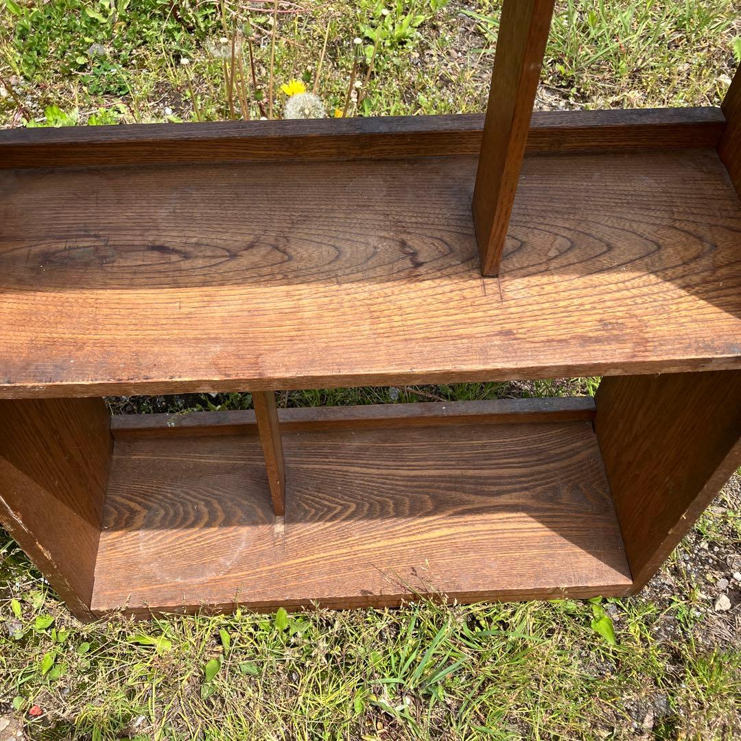 昭和レトロ 本棚 小棚 ラック 木製 本棚 楔 くさび オープンラック 当時物