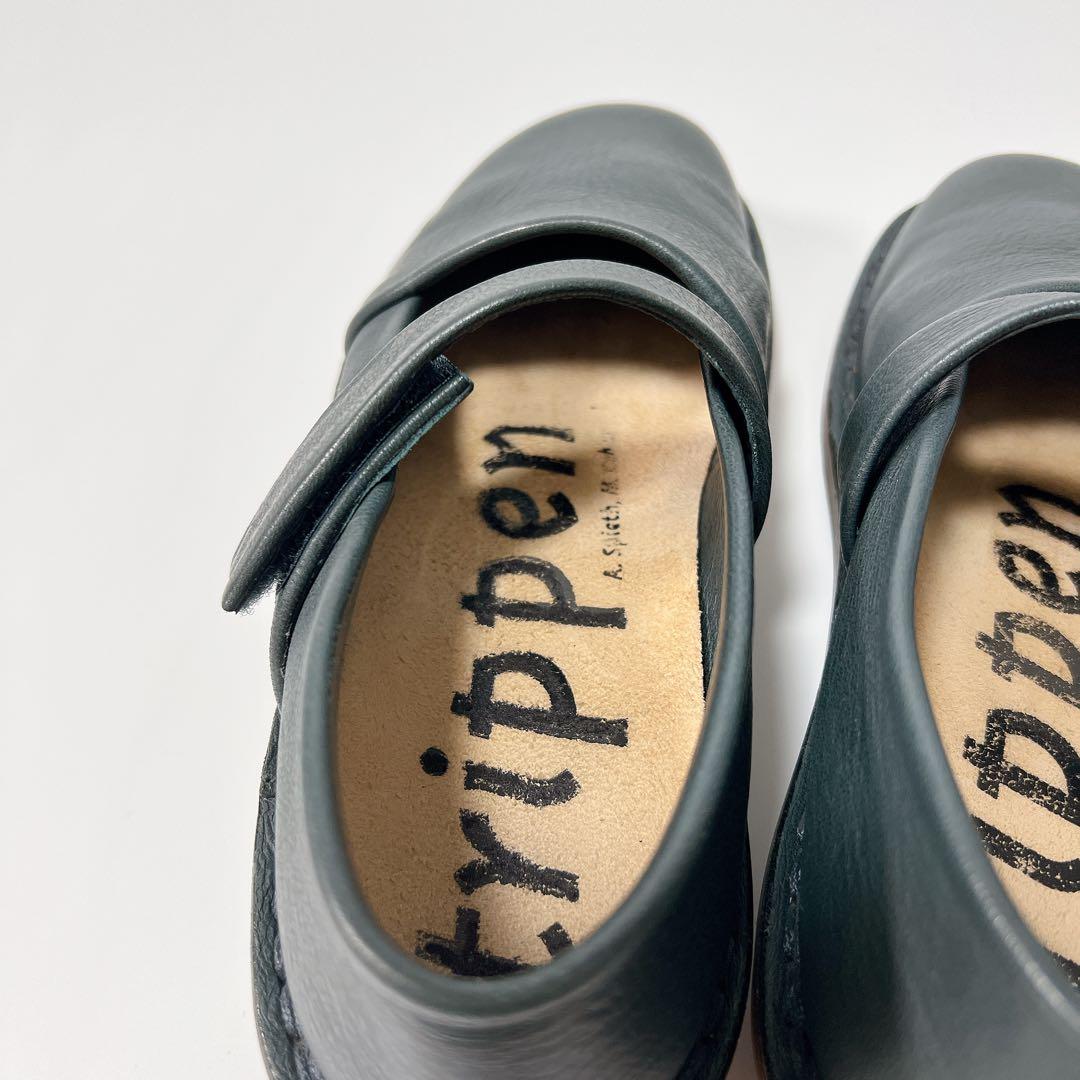 《極美品》トリッペン Ahead ベロクロストラップシューズ ネイビー 36