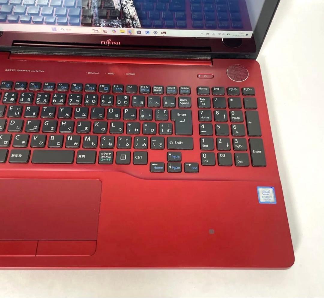 最高峰i7✨たっぷり1000GB✨富士通ノートPC✨Win11✨上品レッド