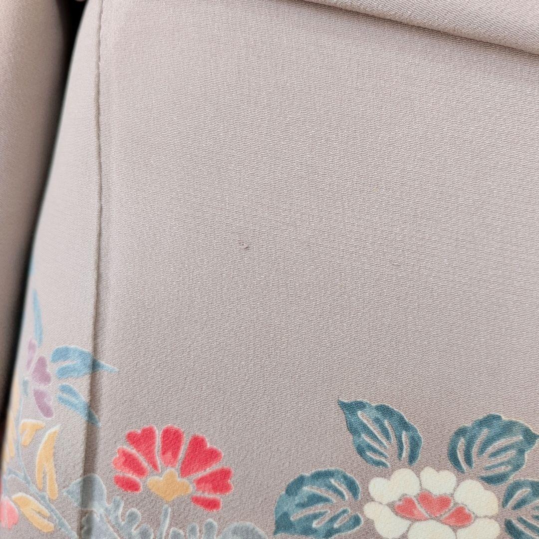 訪問着　フルセット　着物　正絹　花　鳥　カラフル　トールサイズ　おしゃれ　F4