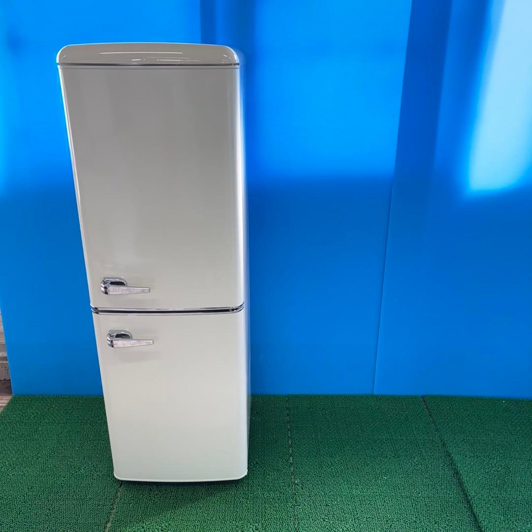 728 レトロデザイン冷蔵庫　100L強　小型　一人暮らし　右開き　2ドア
