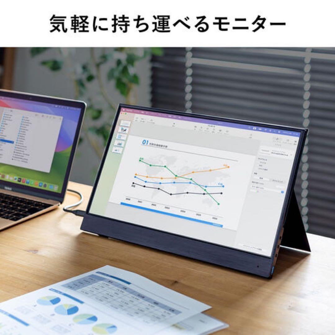 サンワサプライ新品⭐️モバイルモニターUSB Type-C HDMIディスプレイ