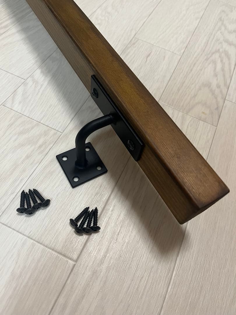 ウッド手摺り 80cm 階段手すり 壁手すり 木とアイアン