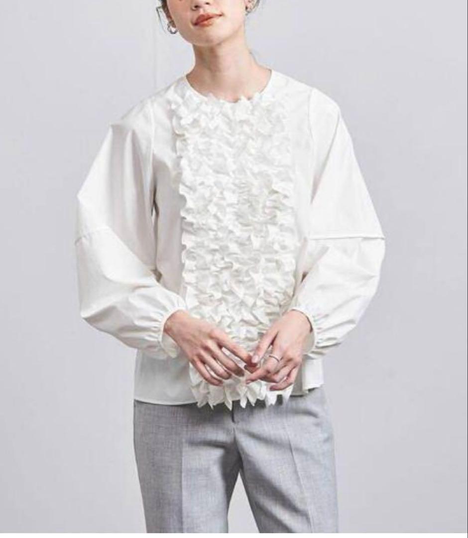 UNITED ARROWS フリル長袖シャツ リッチフリルブラウス