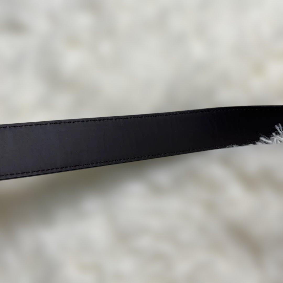 【未使用級】フェラガモ ベルト ダブルガンチーニ レザー　ブラック　メタリック