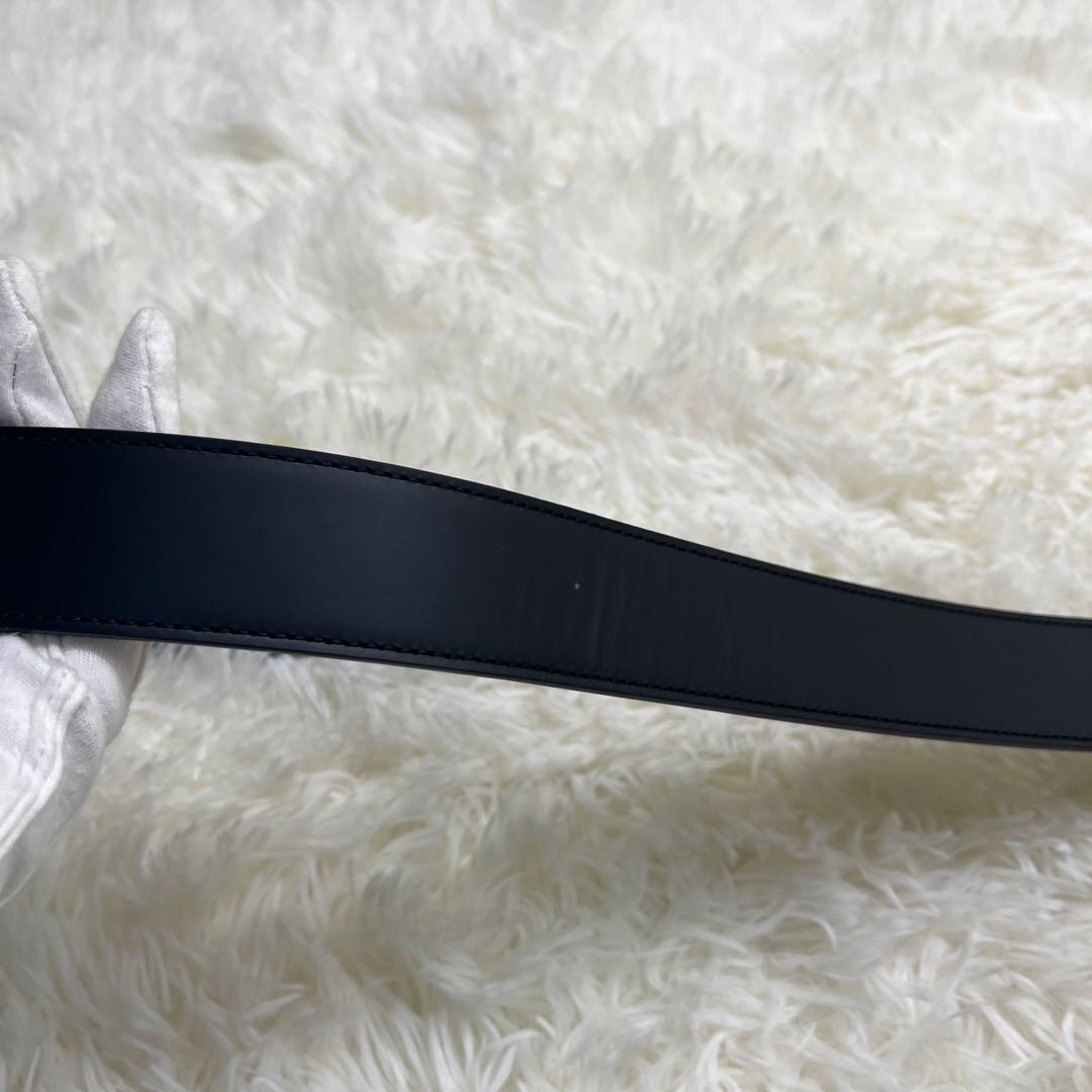 【未使用級】フェラガモ ベルト ダブルガンチーニ レザー　ブラック　メタリック