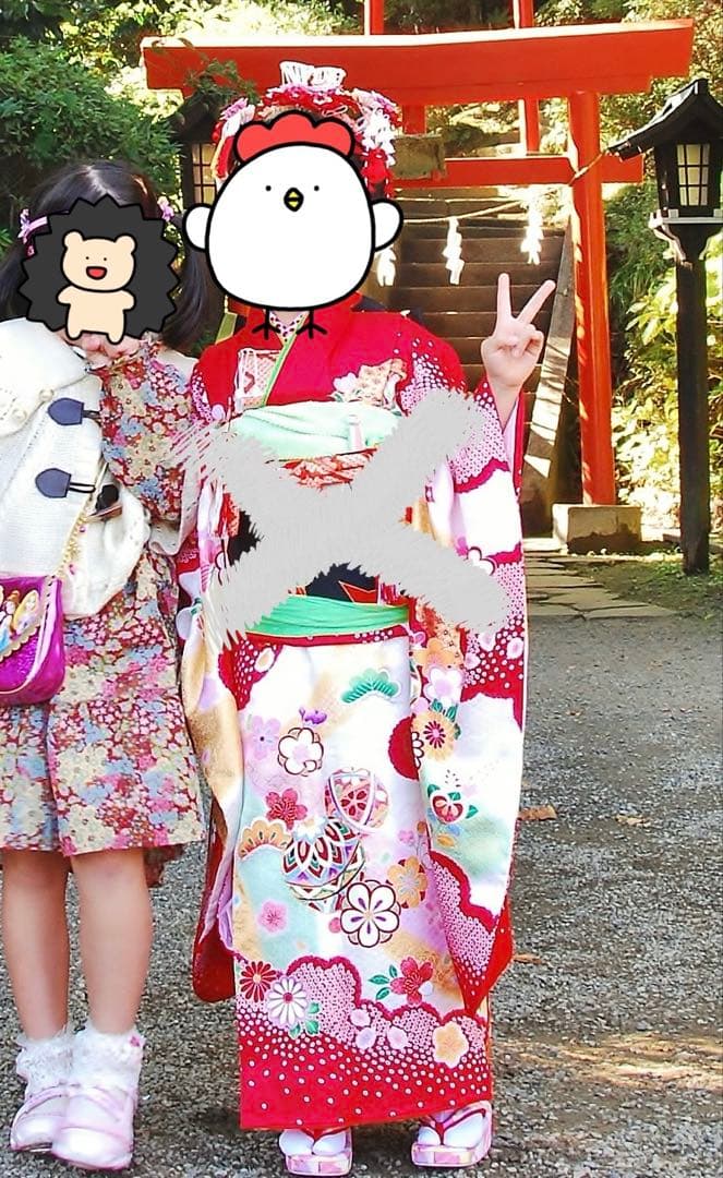 ７歳着物　七五三　正絹　お着物　６点セット