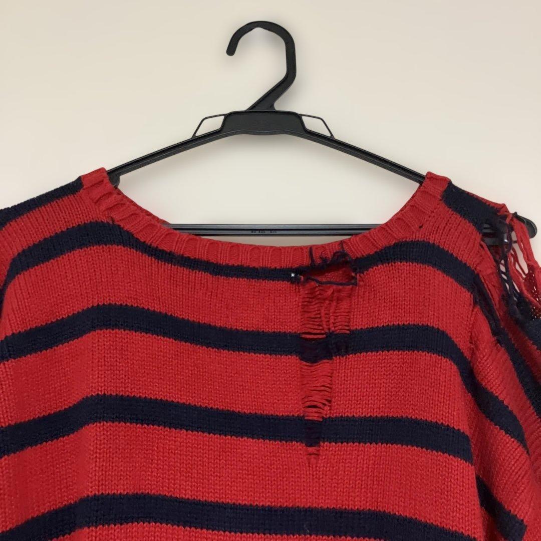 ポロ　ラルフローレン　ボーダー　ダメージ加工