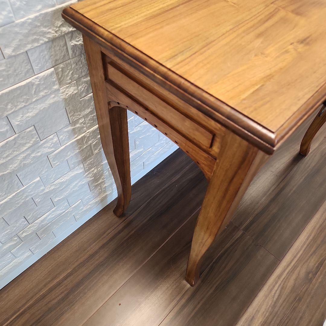 チーク 無垢材 アンティーク風 猫脚 コンソールテーブル