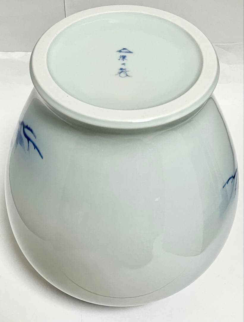 有田焼 深川製磁 山口昇然 希少 紅葉と緋連雀 花瓶 花生