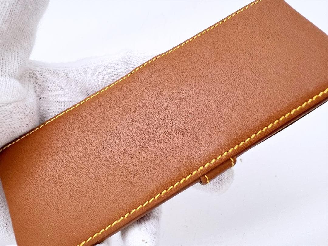 未使用　モンブラン　ロゴ　ペンケース　２本差し　ブラウン　レザー　3119579