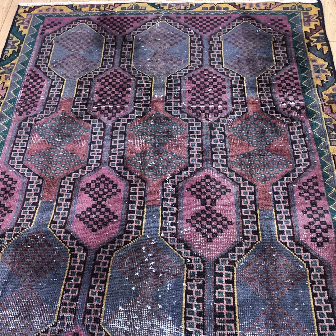 ペルシャ絨毯 ペルシャヴィンテージラグ 220x108 手織り オールド