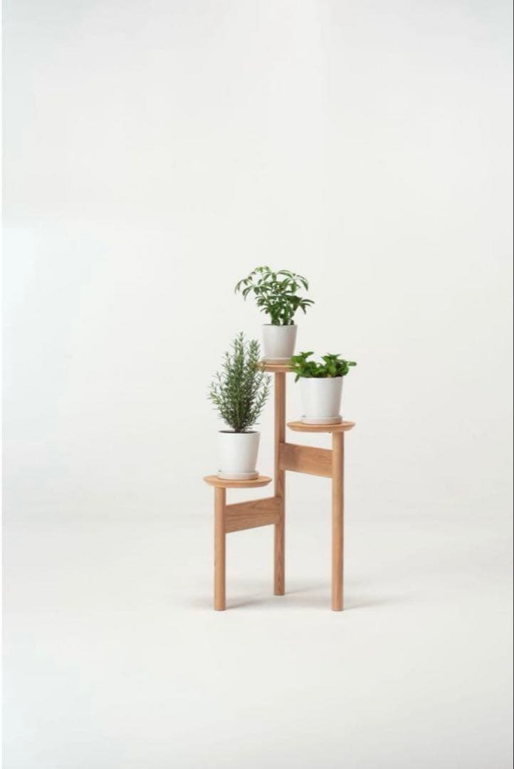 美品　旭川家具　MUKU工房　コサイン　プランスタンド　タモ材♡