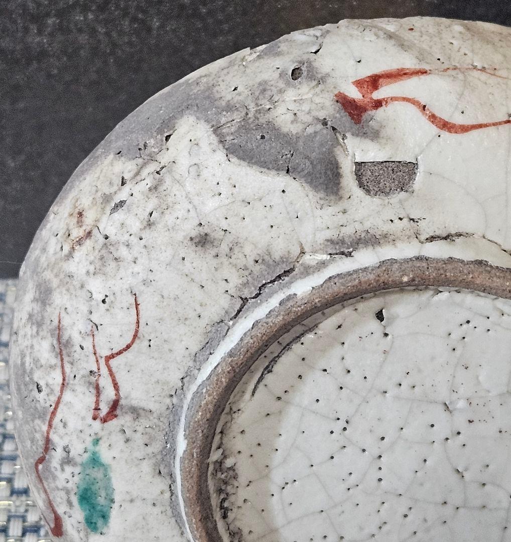 中国古美術　中国古陶磁器　明代　呉須赤絵　青釉　山水図　10.6cm小皿　豆皿