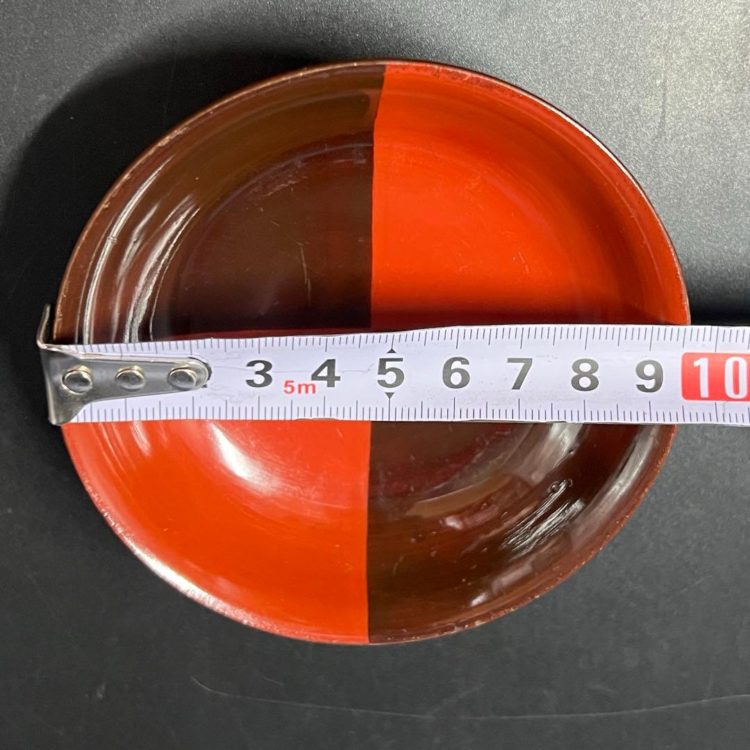 江戸後期 朱黒市松文 片身替 菓子皿 五客揃い 数寄者好み 漆皿 漆器 茶道具