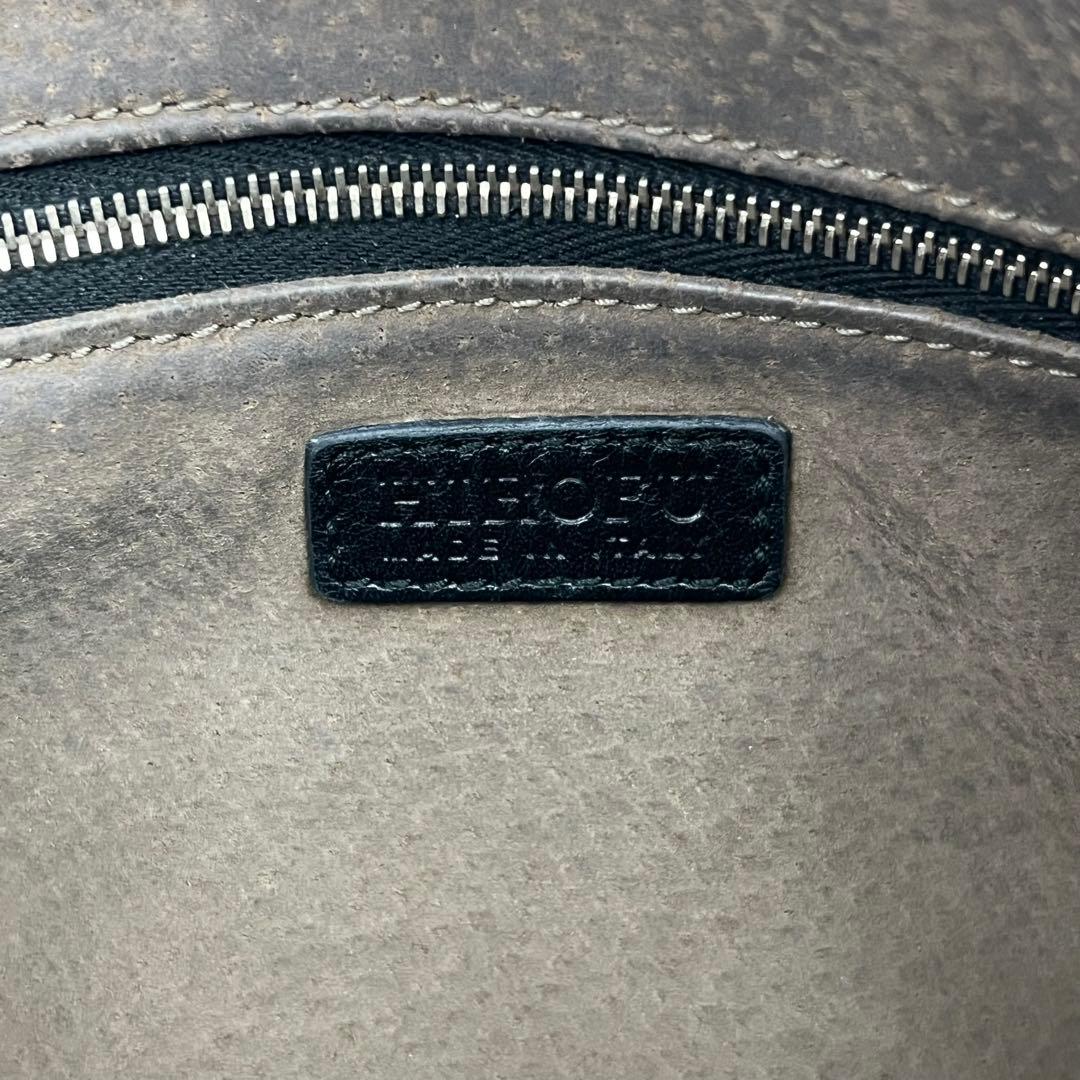 現行品☆ ヒロフ　ショルダーバッグ　ヴィータ　Hロゴ　シボ　ネイビー　2way