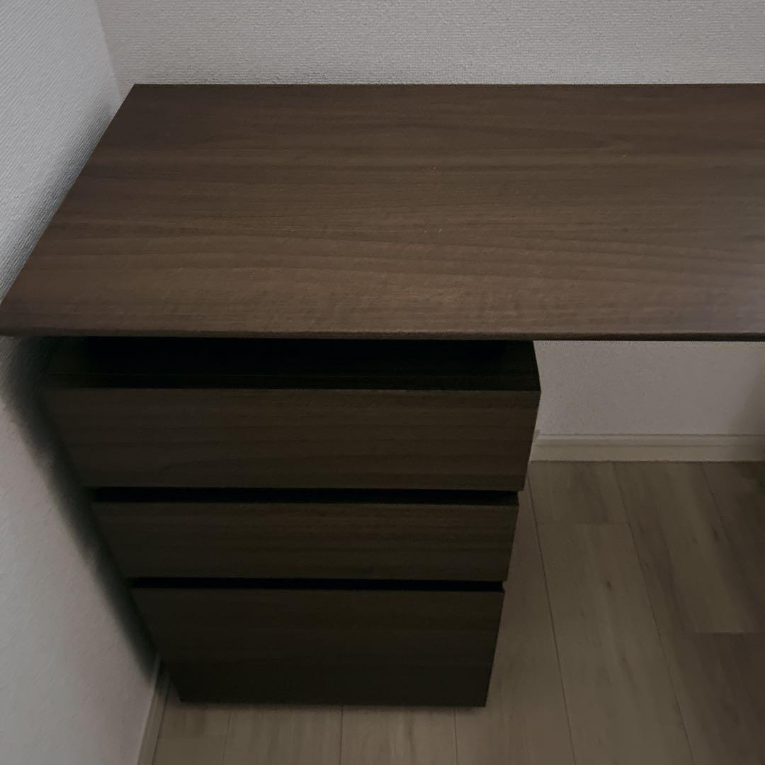 ブラウン L字型パソコンデスク 引き出し付き ニトリ RB004 140