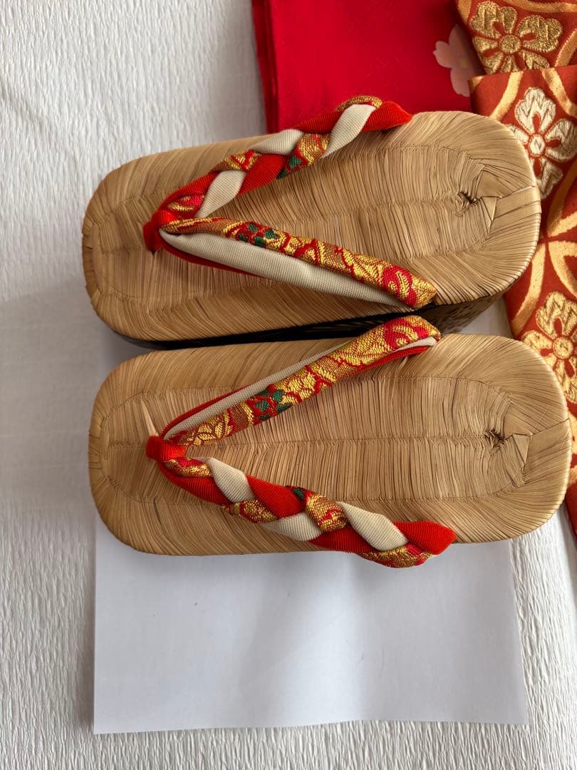 七五三に♡赤 着物 舞妓さん だらり帯 セット 七歳