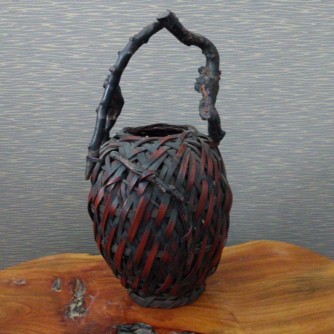 ※時代花籠/和家具/アンティーク/煤竹/茶会席/年代物/