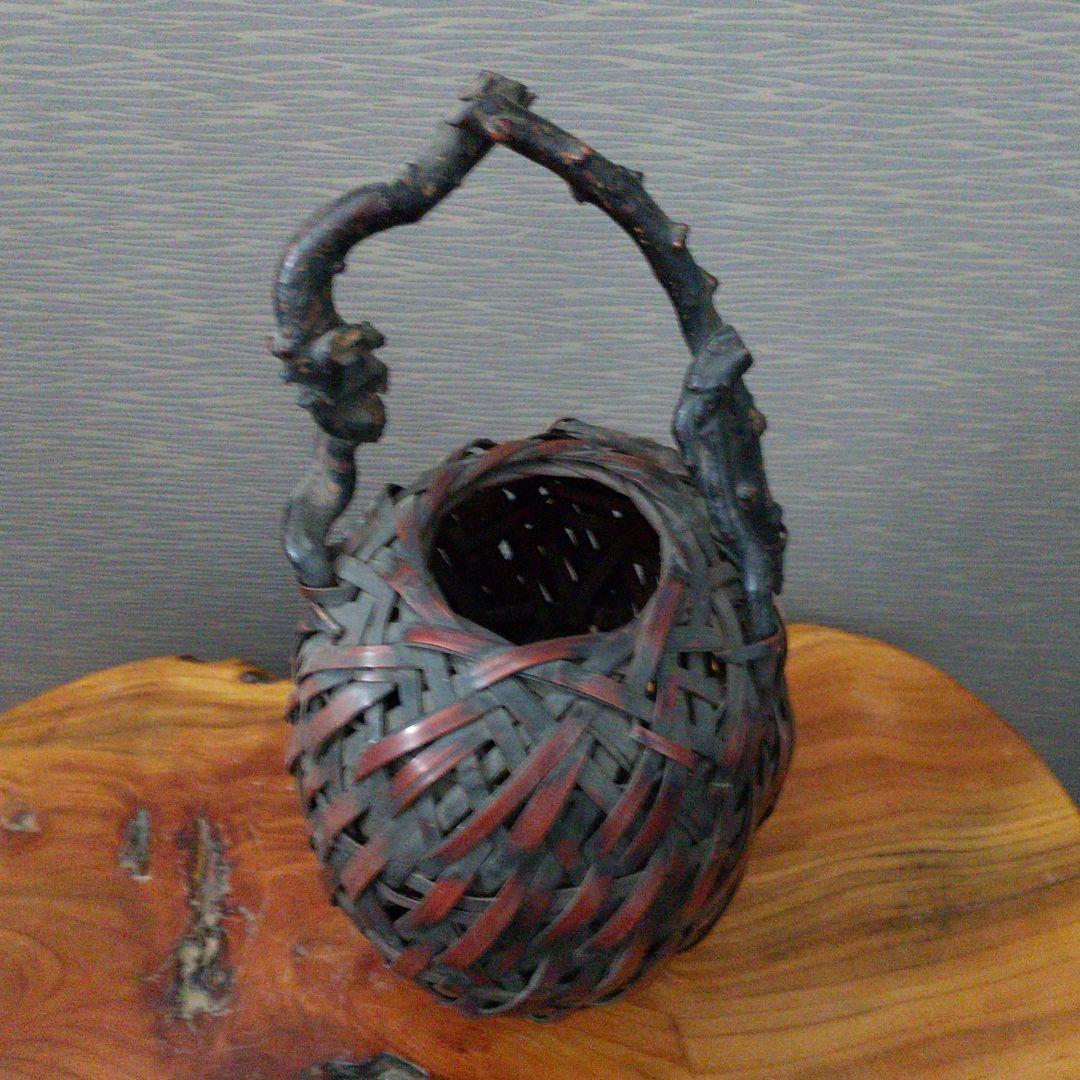 ※時代花籠/和家具/アンティーク/煤竹/茶会席/年代物/