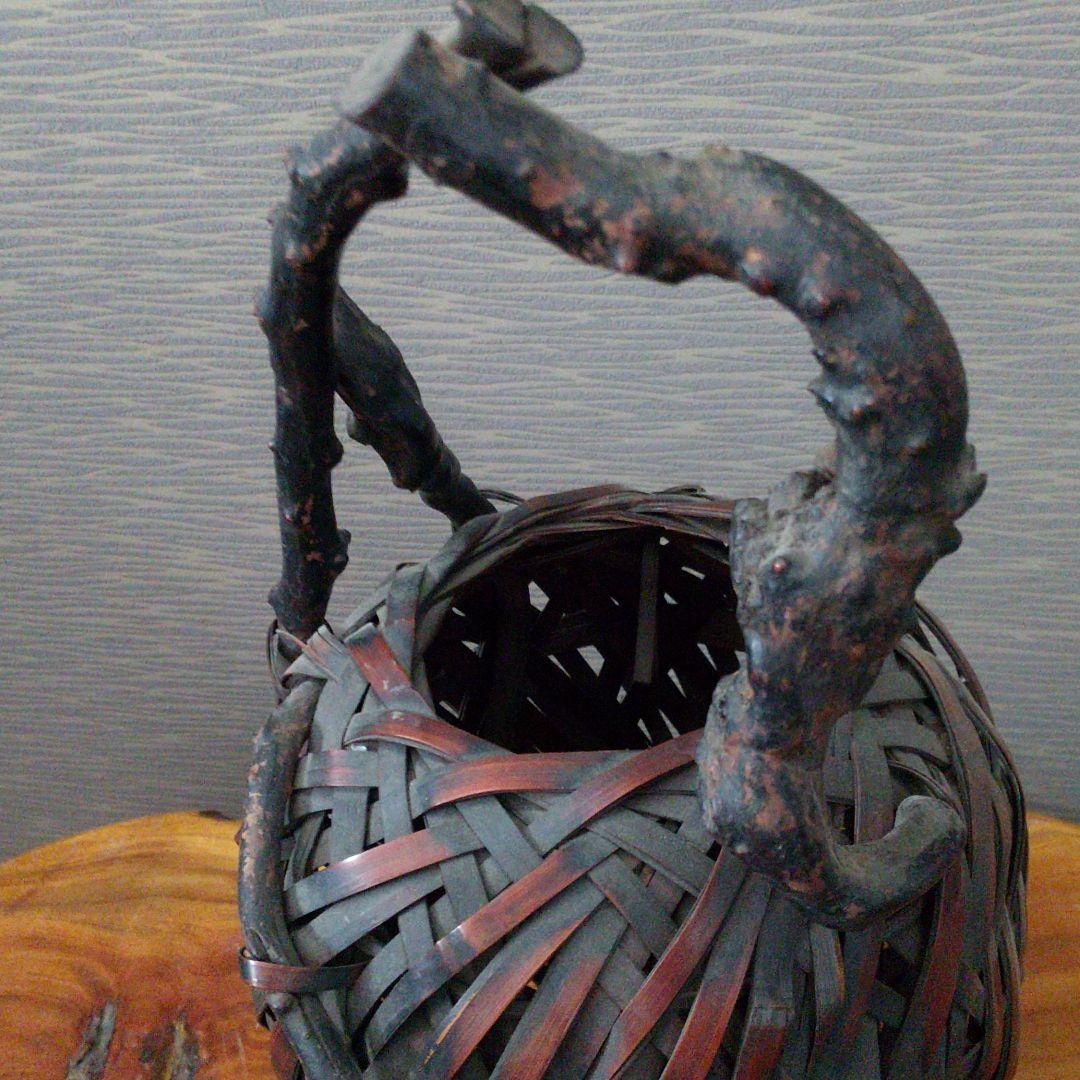 ※時代花籠/和家具/アンティーク/煤竹/茶会席/年代物/