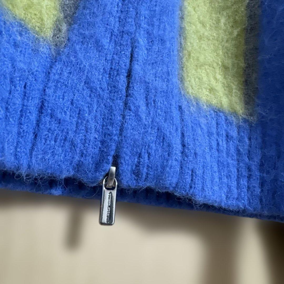 トップス Soutien Collar Stripe Zip Knit Cardigan