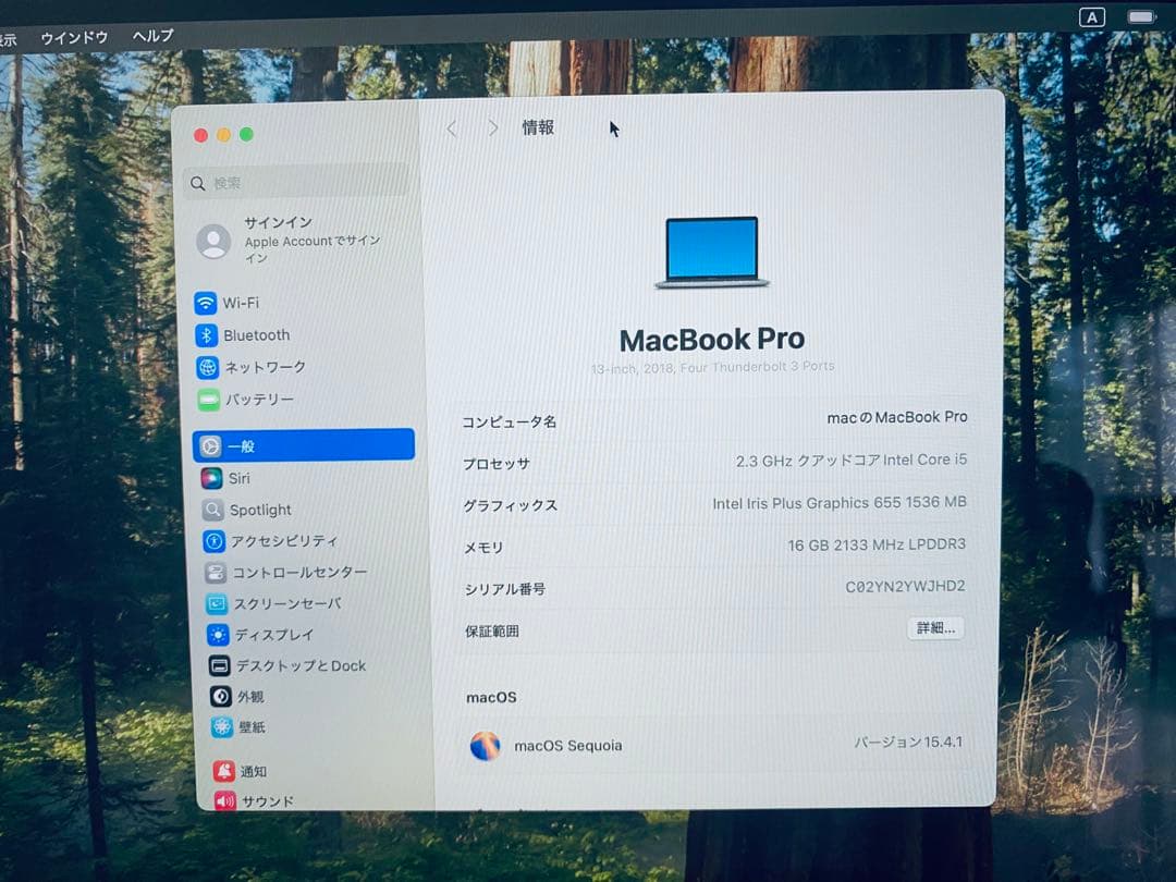 Apple MacBook Pro 13インチ 2018/16GB/256GB