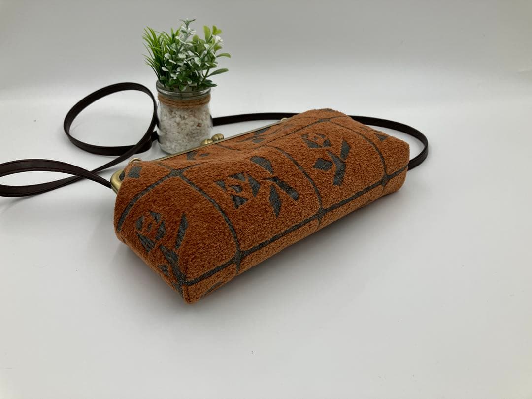 ミナペルホネン　がま口ポシェット　LULU ルル　ブラウン