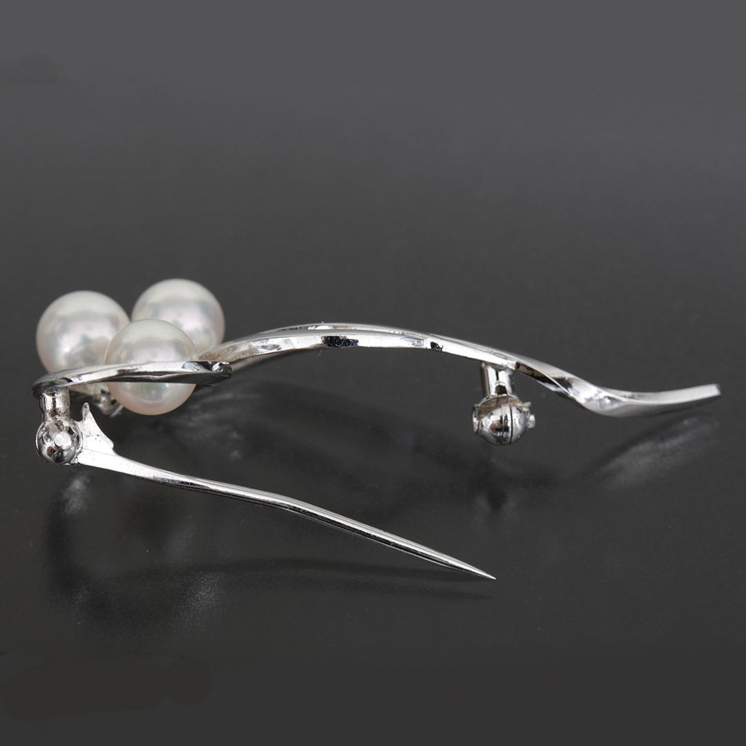 MIKIMOTO ミキモト SV シルバー アコヤ パール ブローチ E1567