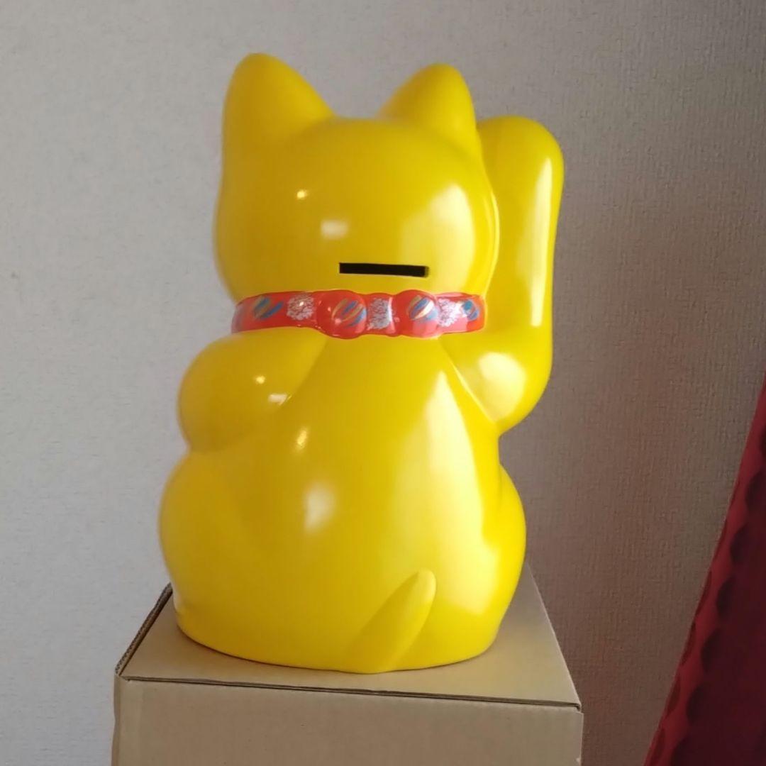 1/31迄月末特別値引✨風水》金運上昇招き猫☆黄色猫右手上げ7号・現品限り
