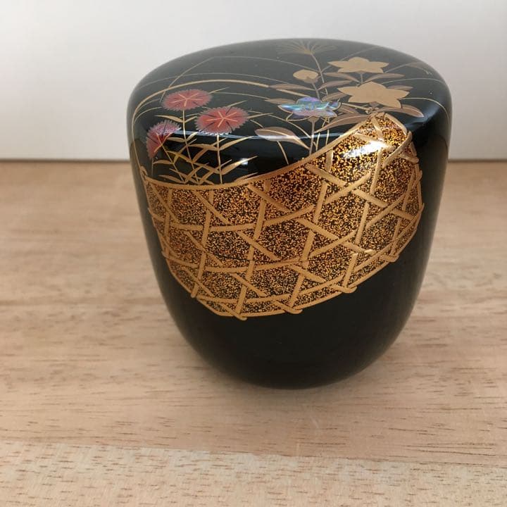 茶道具　蛇篭蒔絵　利休棗　隆佳作
